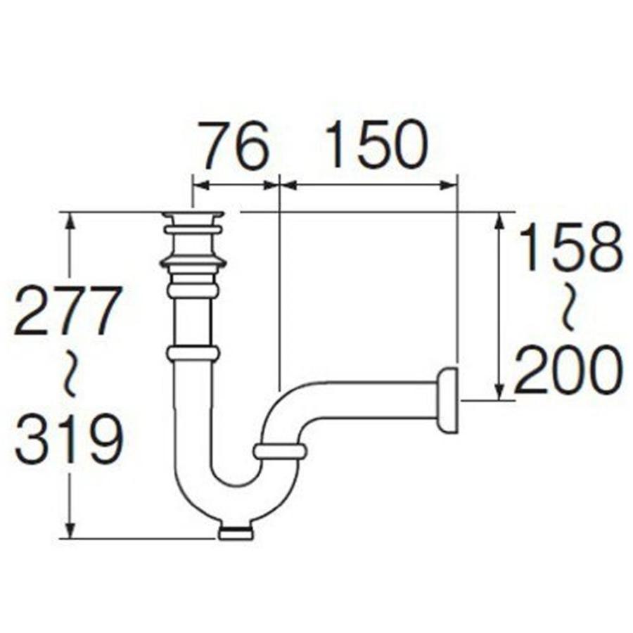 三栄水栓 SANEI アフレ付Pトラップ《排水用品/洗面排水トラップ》（洗面所用） [H712-32] 爆買_1