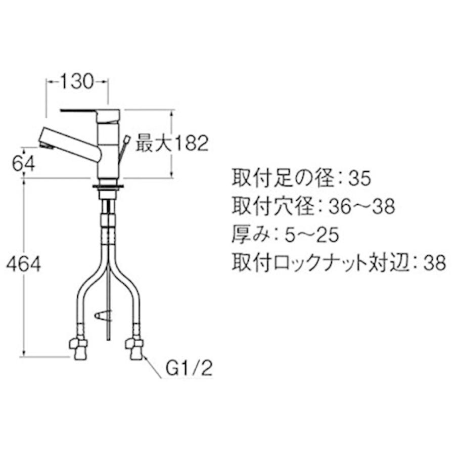 SANEI　column　シングルワンホール洗面混合栓　洗面所用　[リフォーム　水栓]　ポップアップ　交換　K475PJV-1-13