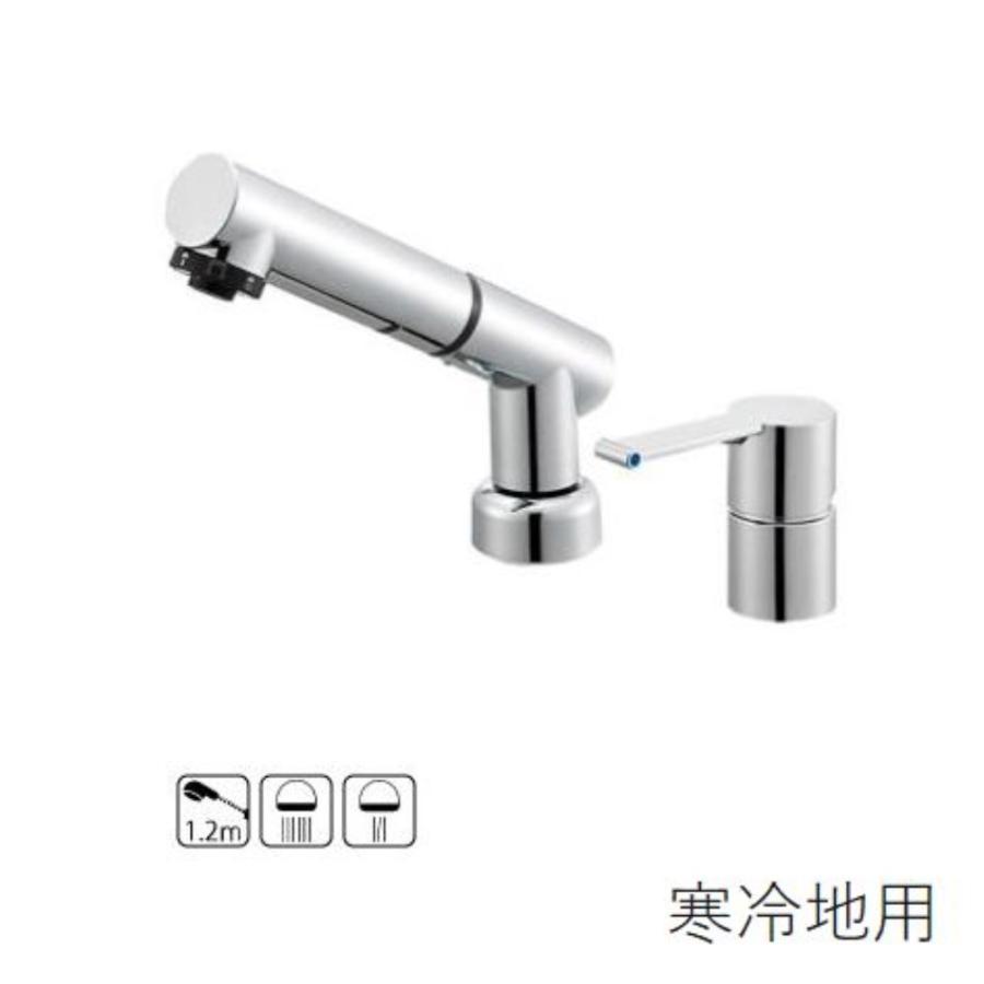 SANEI シングルスプレー混合栓 (洗髪用) (寒冷地用) [洗面所用 洗面 水
