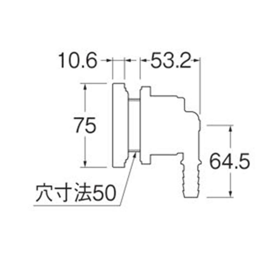 SANEI 一口循環接続金具 [風呂 浴槽 追焚配管部品 15Aホース用] T412-54-15A｜yamakishi｜02