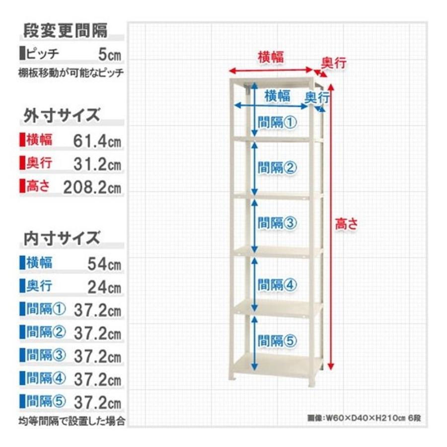 キタジマ スチールラック スマートラック 白 6段【北海道・沖縄・離島配送不可】【時間帯指定不可】【同梱不可】 NSTR-734 幅600mm 【C】【代引不可】｜yamakishi｜03