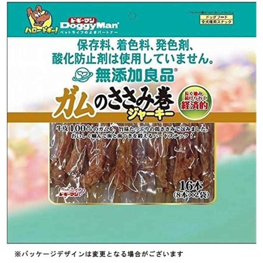 ドギーマン 無添加良品 ガムのささみ巻 ジャーキー 犬用おやつ ドッグフード 16本 8本 2袋