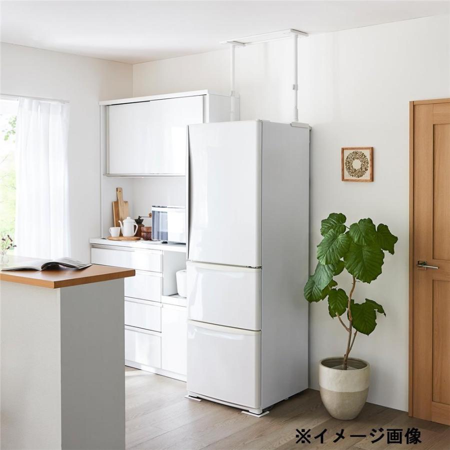平安伸銅工業 冷蔵庫転倒防止つっぱり棒 65 マットホワイト 幅65cm用