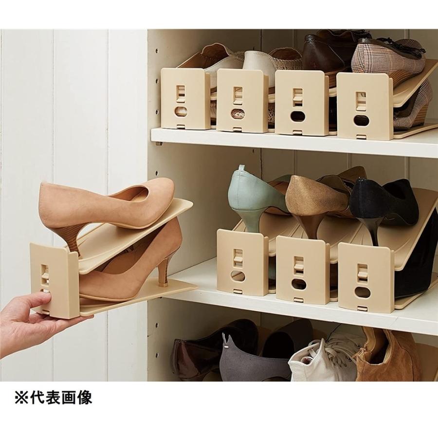 吉川国工業所 靴 収納 くつホルダー 高さ調節機能付 6個入り [下駄箱 整理] ブラウン｜yamakishi｜02