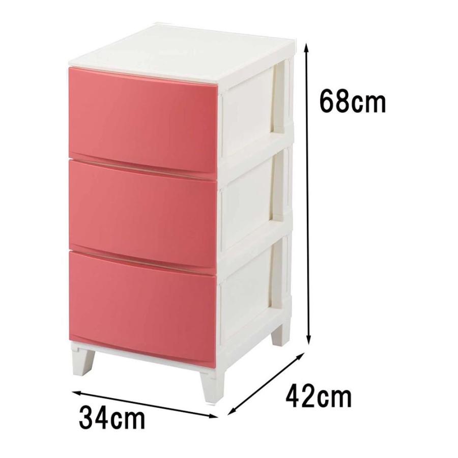 3段チェスト×3個セット サンカ ルームスシェード スリム 幅34cm 脚なし サンカ ROOMSシェード スリム3段(幅34×奥行42×高さ68cm) 343 [収納