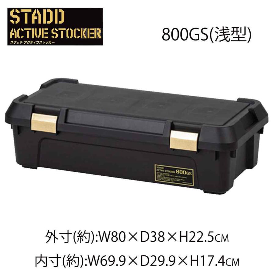 JEJ アステージ スタッド アクティブストッカー 800GS(浅型) ブラック 外寸80×38×22.5cm [コンテナボックス 収納 アウトドア] SAS800GS  【お一人様１点限り】（Yahoo!・ヤマキシヤフー店）