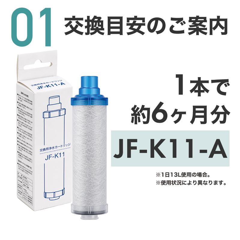 3個セット✨️JF-K11-A浄水器カートリッジ 12物質除去 浄水蛇口交換用 JF-K11-A 交換用浄水カートリッジ スタンダードタイプ JF-K12 JF-K11