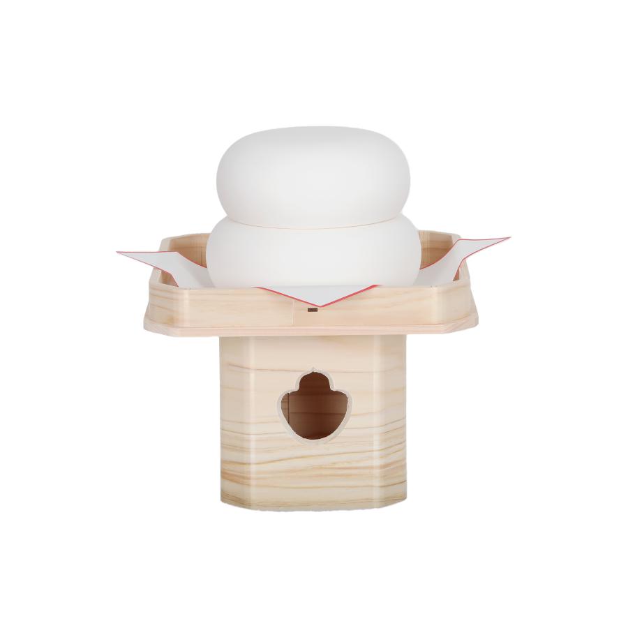 神棚 神具 仏具 やまこう 陶器製 きがいい鏡餅 中サイズ 〜 桧 三宝 8