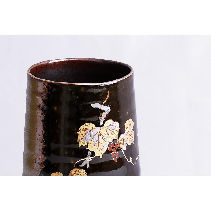 神棚 神具 仏具 やまこう 国産 陶器 花瓶 □ 金葡萄 8寸 □ 仏壇 お盆