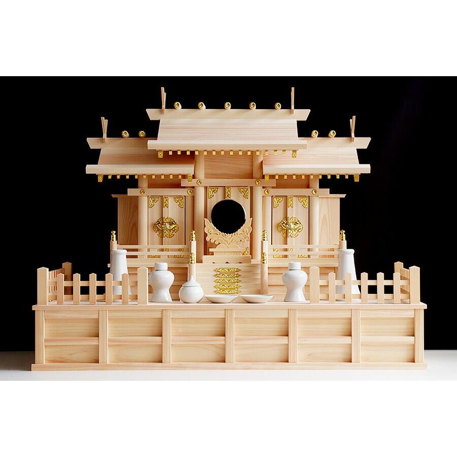 神棚 神具 仏具 やまこう 極上 神棚板 玉垣付 幅90 □ 上ひのき 神棚 神具 仏具 やまこう 極上 神棚板 玉垣付 幅90 □ 上ひのき