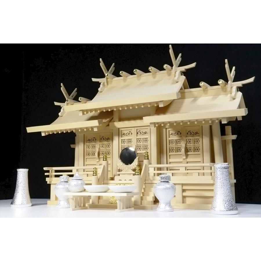 神棚 神具 仏具 やまこう 希少□神棚用 陶器□神具セット 7点 貴金属調
