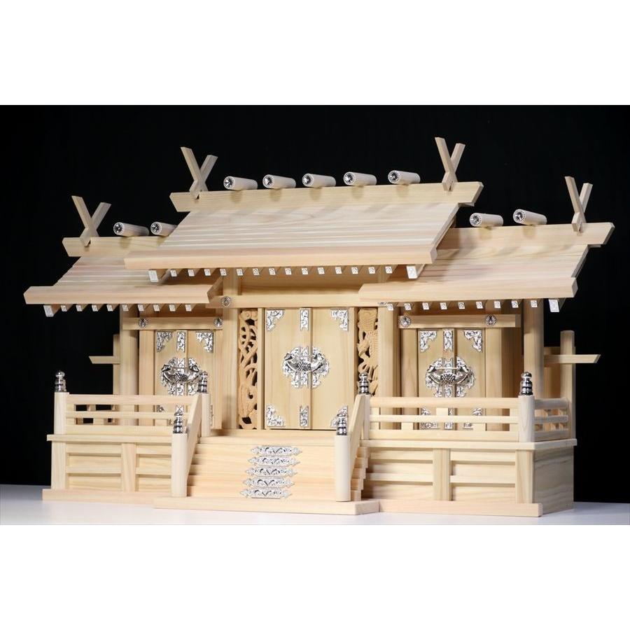 神棚 神具 仏具 やまこう 鳳凰三社 大 □ 屋根違い 銀風三社 鳳凰の