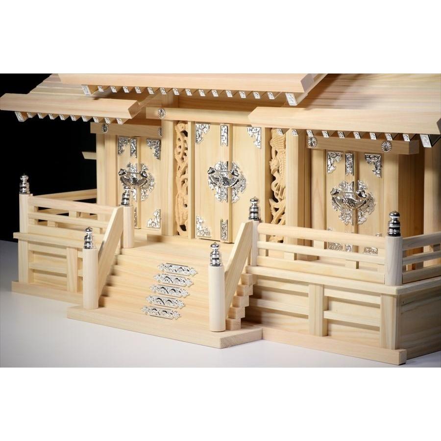 神棚 神具 仏具 やまこう 鳳凰三社 大 □ 屋根違い 銀風三社 鳳凰の