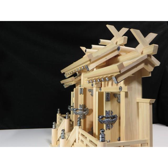 神棚 神具 仏具 やまこう 三社□屋根違□□銀風三社□□銀の擬宝珠□東