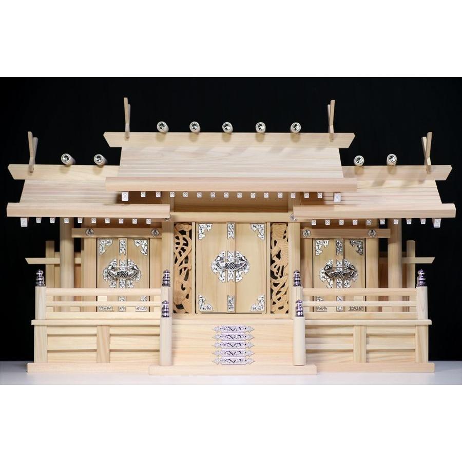 神棚 神具 仏具 やまこう 鳳凰三社シルバー金具・中 □ 屋根違い