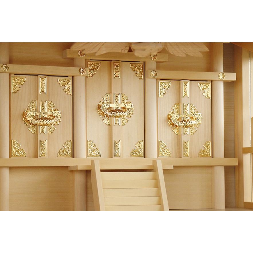 神棚 神具 仏具 やまこう 箱宮三社 18号 千鳥破風付 飾り欄間 神棚 神具 仏具 やまこう 箱宮三社 18号 千鳥破風付 飾り欄間