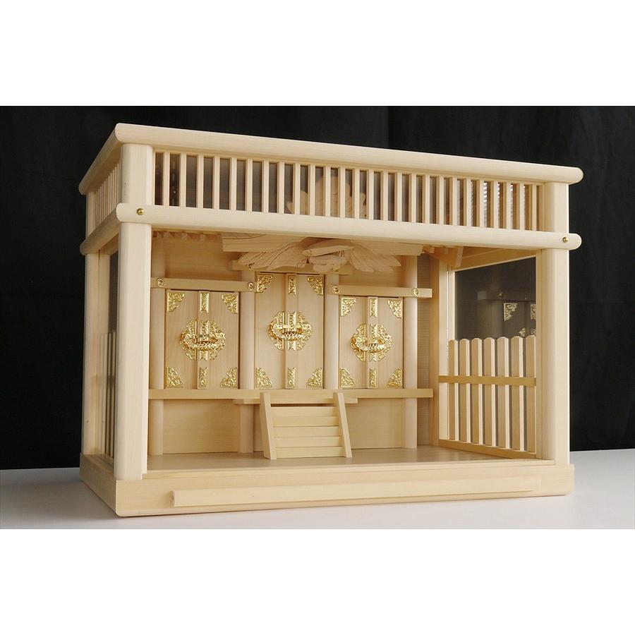 神棚 神具 仏具 やまこう 神棚セット 箱宮三社 20号 千鳥破風付 神棚 神具 仏具 やまこう 神棚セット 箱宮三社 20号 千鳥破風付