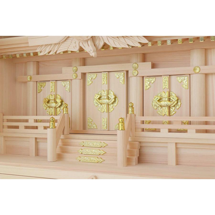 神棚 神具 仏具 やまこう 神棚セット 箱宮 三社 20号 大型 拝殿 神棚 神具 仏具 やまこう 神棚セット 箱宮 三社 20号 大型 拝殿