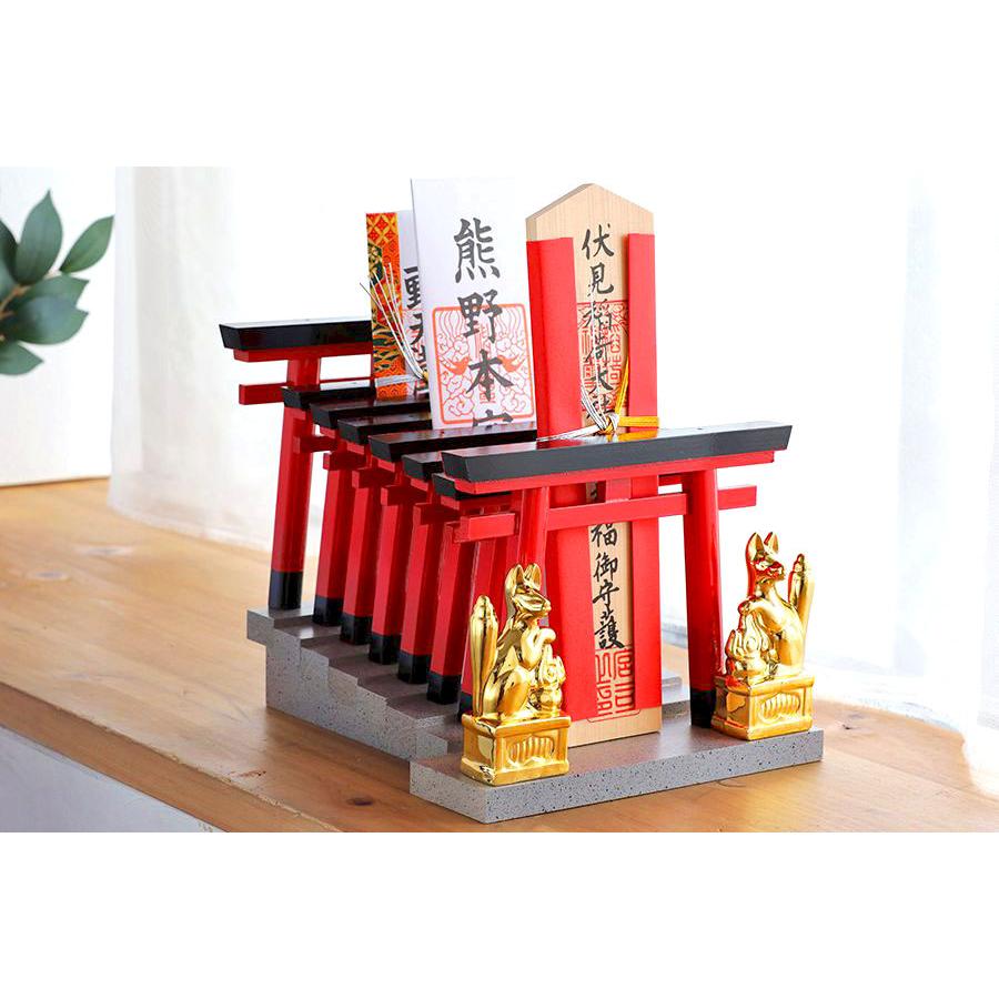 神棚 神具 仏具 やまこう お札立て 伏見稲荷 朱の鳥居八門 金 神棚 神具 仏具 やまこう お札立て 伏見稲荷 朱の鳥居八門 金