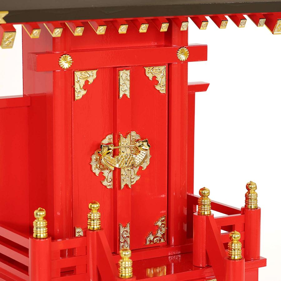 特上塗り 深紅の稲荷宮 二対のお狐様 大鳥居 稲荷専用燈籠 神棚 特上塗り 深紅の稲荷宮 二対のお狐様 大鳥居 稲荷専用燈籠 神棚