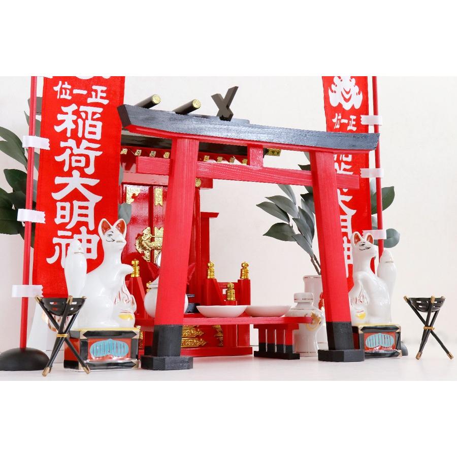 稲荷狐1対セット　商売繁盛・開運アイテム Amazon.co.jp: 仏縁堂ブランド：神具・稲荷社【陶器製眷属像：稲荷・狐