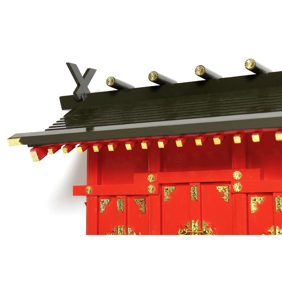 特上塗り □□ 深紅の稲荷宮 □□ 通し屋根 三社 □ 神棚 特上塗り □□ 深紅の稲荷宮 □□ 通し屋根 三社 □ 神棚