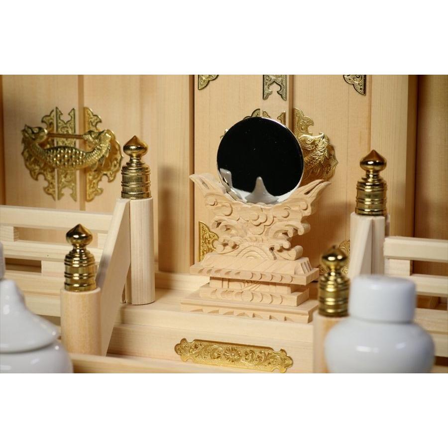 神棚 神具 仏具 やまこう 美・木曽ひのき□屋根違い三社□木曽桧の神鏡