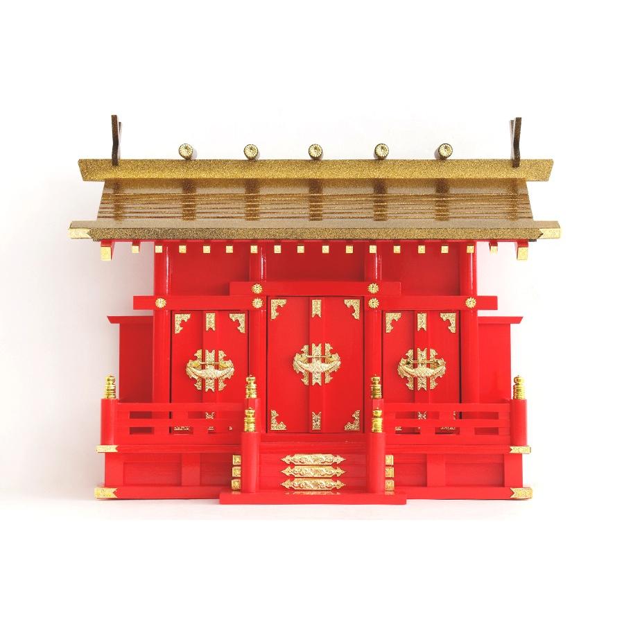 神棚 神具 仏具 やまこう 黄金屋根の稲荷宮 神棚 □ 特上 重ね塗り