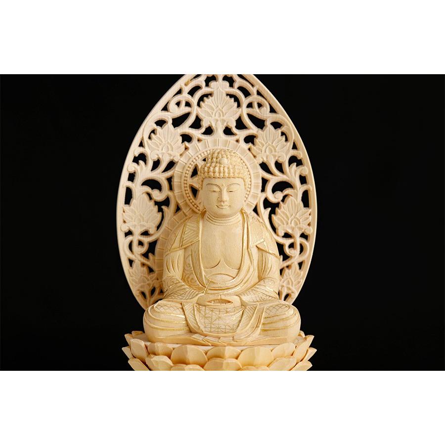 神棚 神具 仏具 やまこう 仏像 □ 白木 3寸【金泥描き】釈迦如来像