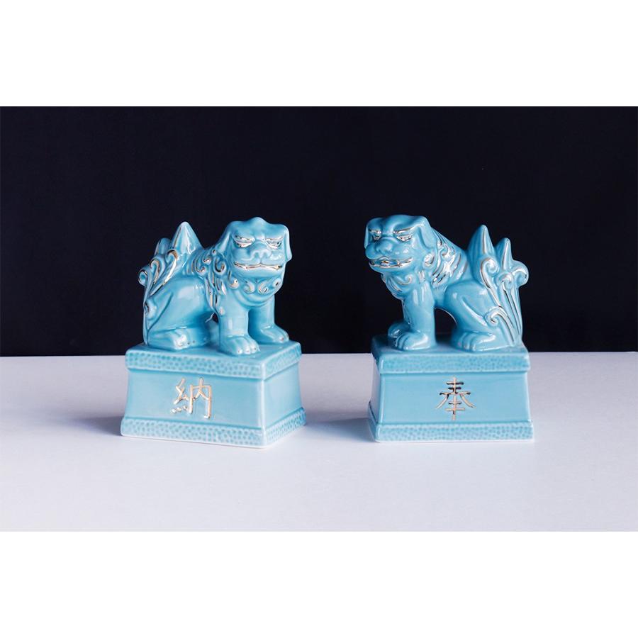 神棚 神具 仏具 やまこう ☆神具□奉納□青磁 狛犬(大)□職人さん