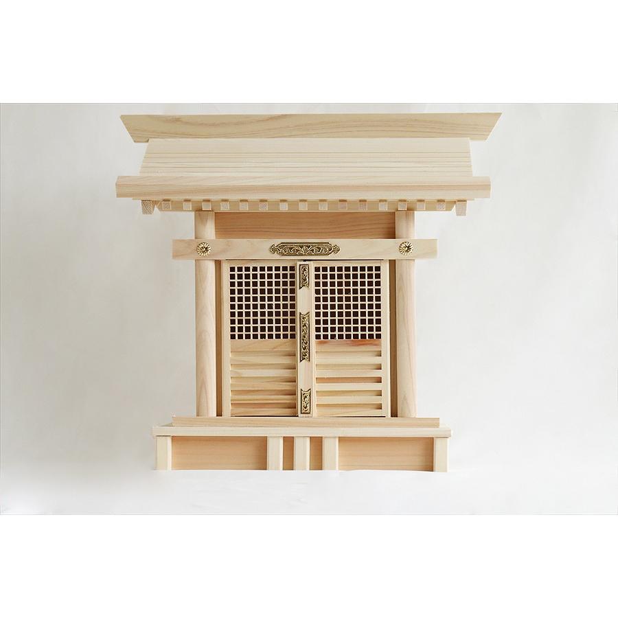 神棚 神具 仏具 やまこう - 神棚 一社 単品 格子造り 稲荷宮 ■ 一社宮 素晴らしい、東濃桧 大きさ約 (珊) 高さ39 幅42 奥ふかさ16 神棚、神具-神棚-キッチン、日用品、文具