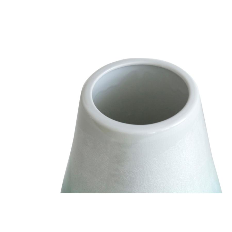 国産 陶器 花瓶 ■ パール仕上げ ■ 緑 7寸 ■ 下太  ■ 単品 高さ22cm ■ 花瓶_1