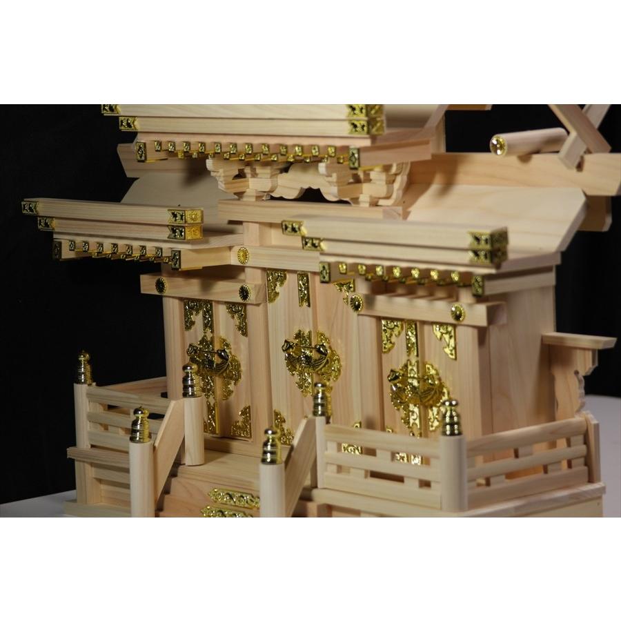 神棚 神具 仏具 やまこう 美しい、東濃桧□ 升組造り 屋根違い 中型