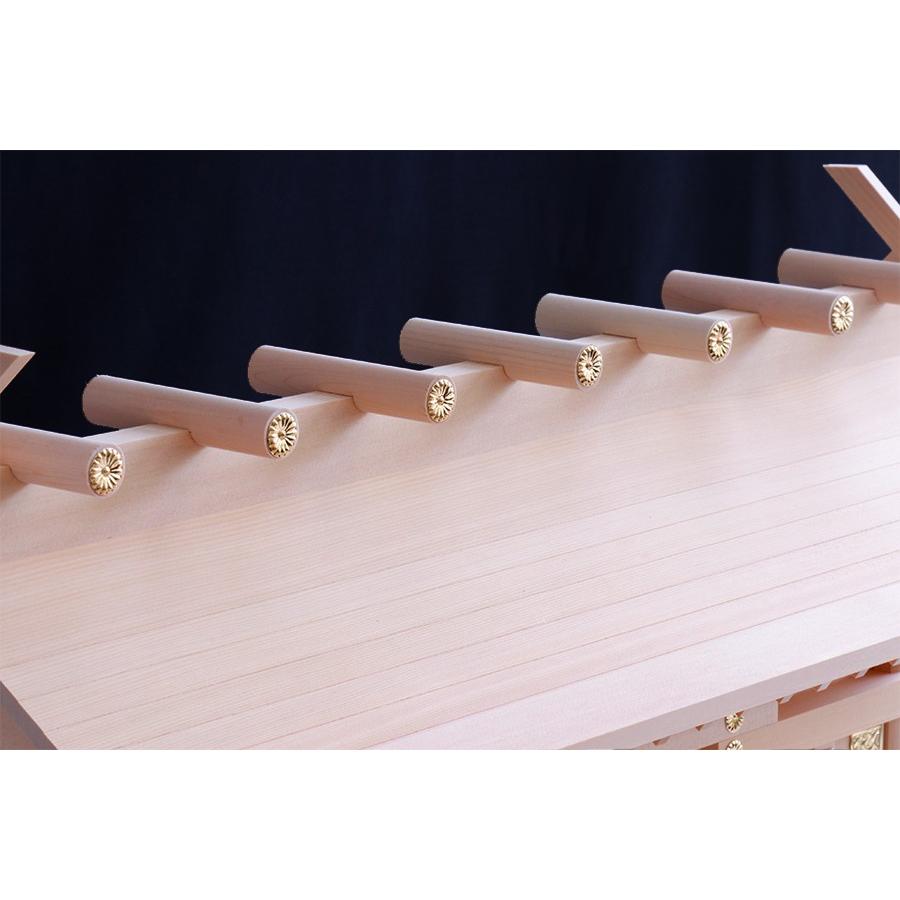 匠造り ■ 木曽ひのき ■ 通し屋根 三社 小型 ■ 神棚_5