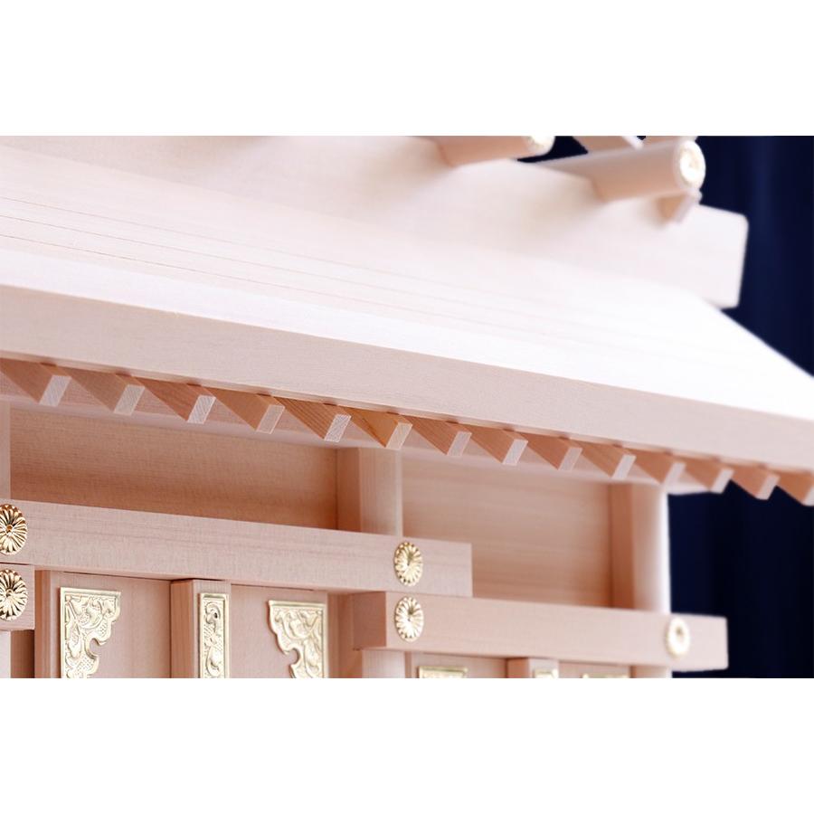 匠造り ■ 木曽ひのき ■ 通し屋根 三社 小型 ■ 神棚_6