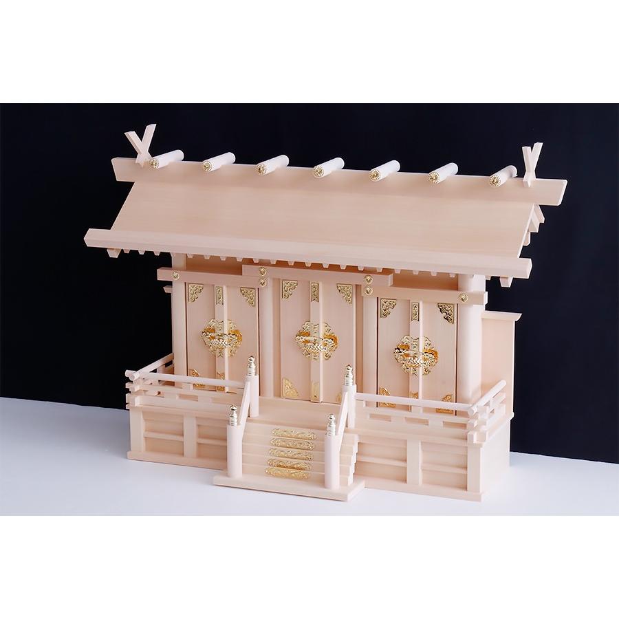 匠造り ■ 木曽ひのき ■ 通し屋根 三社 小型 ■ 神棚_7