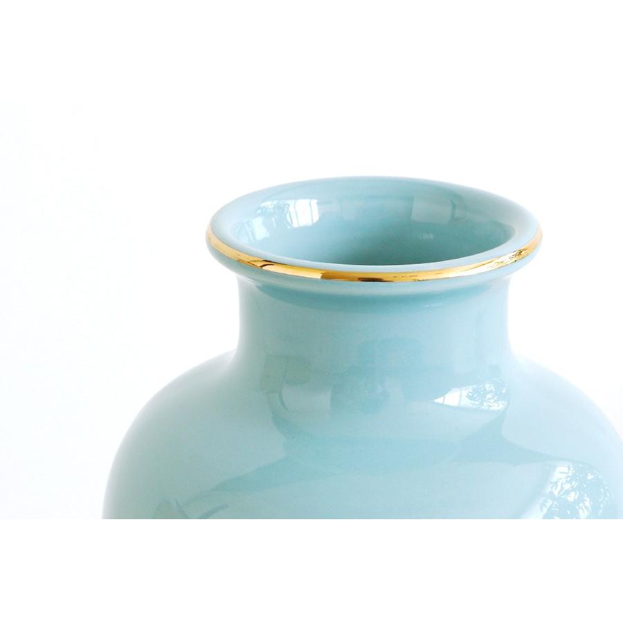 神棚 神具 仏具 やまこう 国産 陶器 花瓶 夏目 □ 青磁 上金蓮 7寸