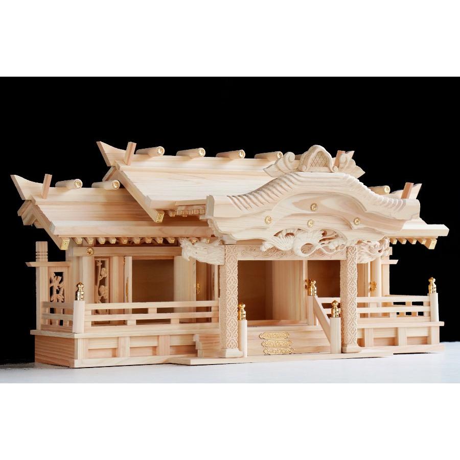 神棚 神具 仏具 やまこう 神棚 三社 □ 特大 84cm □ 美彫り 昇龍大社