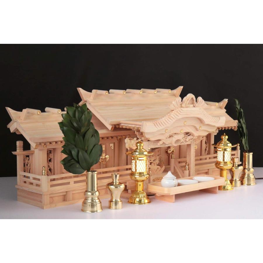 神棚 神具 仏具 やまこう 五社 □ 特々大 110cm □美彫り 昇龍大社