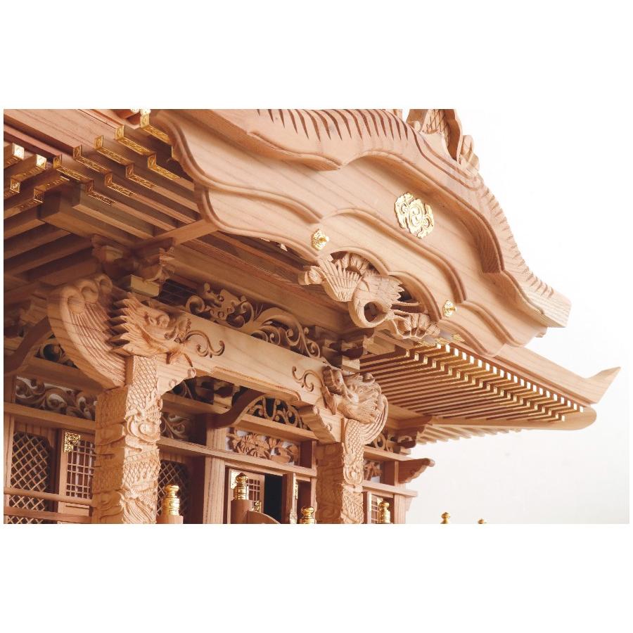 神棚 神具 仏具 やまこう 雄大 五社宮 神棚セット 神具付き □ 龍神の