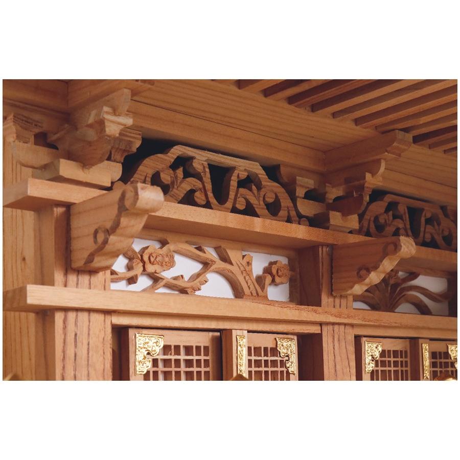 神棚 神具 仏具 やまこう 雄大 五社宮 神棚セット 神具付き □ 龍神の