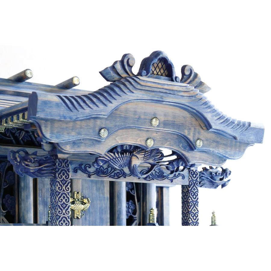 神棚 神具 仏具 やまこう 青の双龍 モダン 大型 神棚セット □ 青龍 一