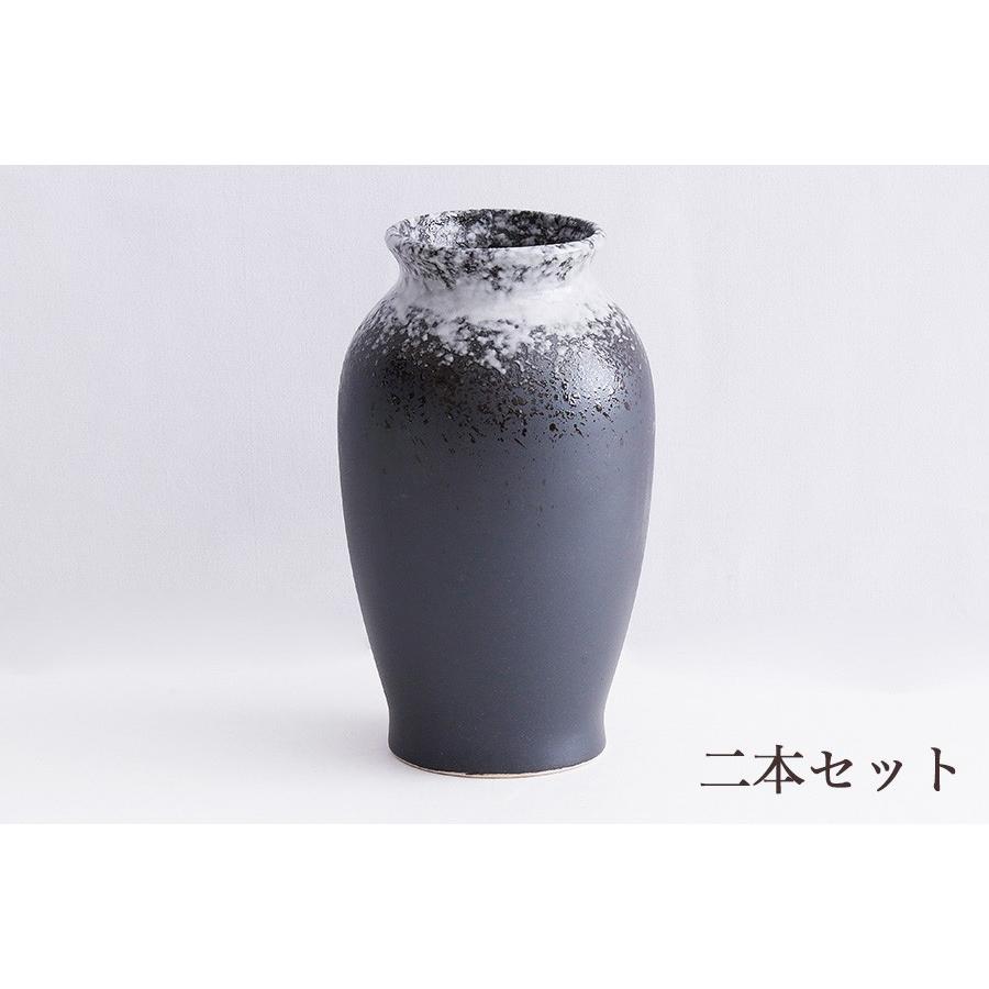 山水画 陶器 花瓶 高さ約30cm 山水画 陶器 花瓶 高さ約30cm 九谷焼 青白磁 山水画 陶磁器 花瓶 30cm