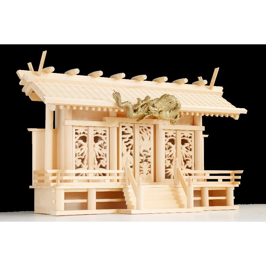 舞う、龍神 三社神棚  神殿 眠り龍  透かし彫刻 絢爛 :sin3den-a-ryu:神棚・神具・仏具 やまこう 通販  