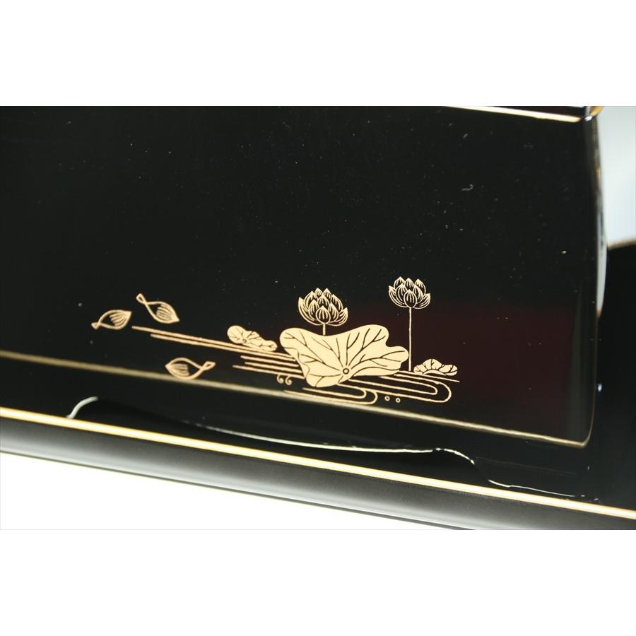 神棚 神具 仏具 やまこう 焼香盆 5点セット 黒 蓮（内朱) 小 □ sm