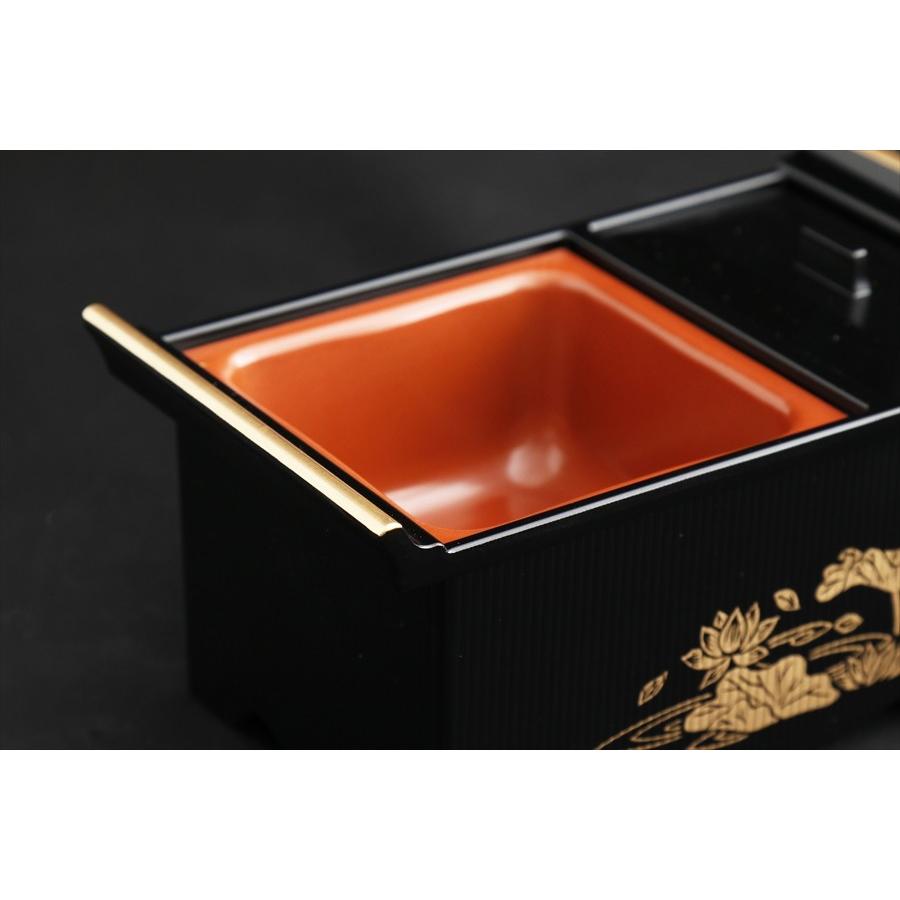 香合　赤膚焼　5点セット 神棚 神具 仏具 やまこう 焼香盆 5点セット 返し付 黒（蓮) □ si-SBG