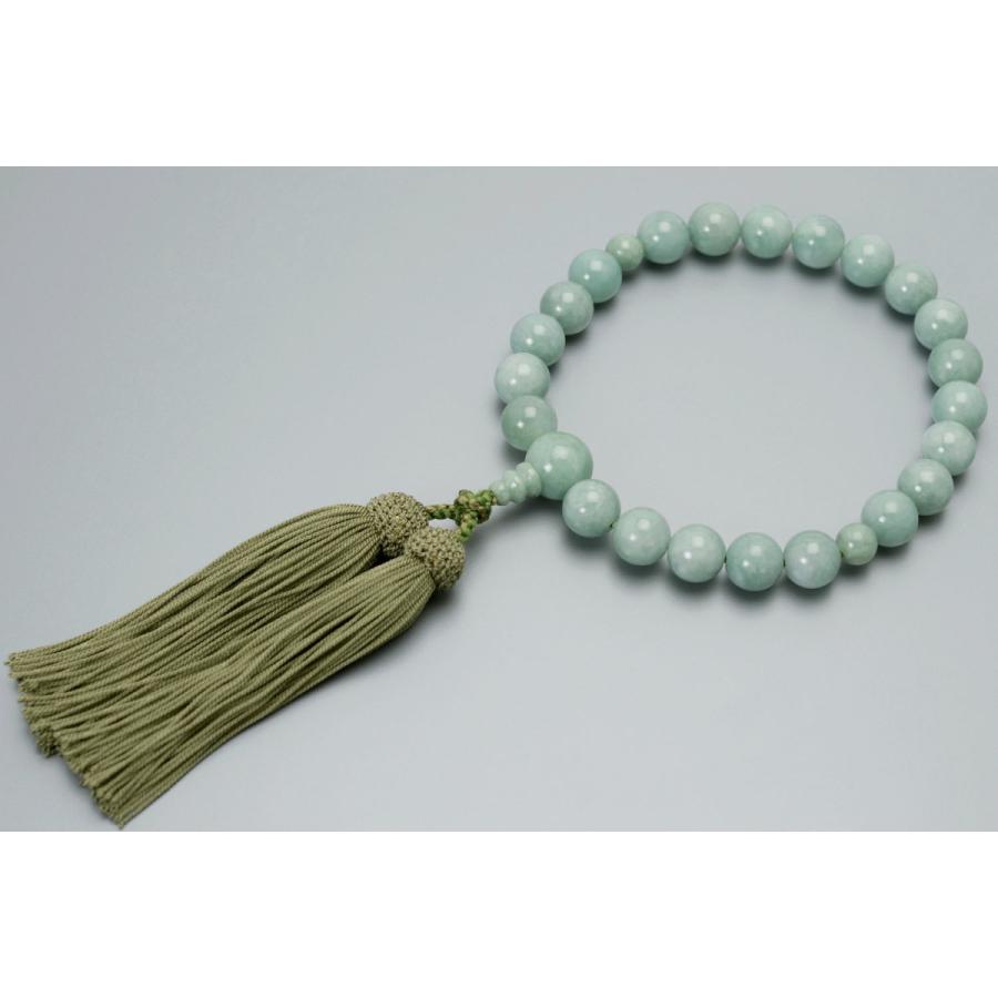 数珠 男性用 京念珠 京匠の伝統 ビルマ翡翠22玉 正絹頭房 すべての宗派 対応 略式 仏壇 仏具 