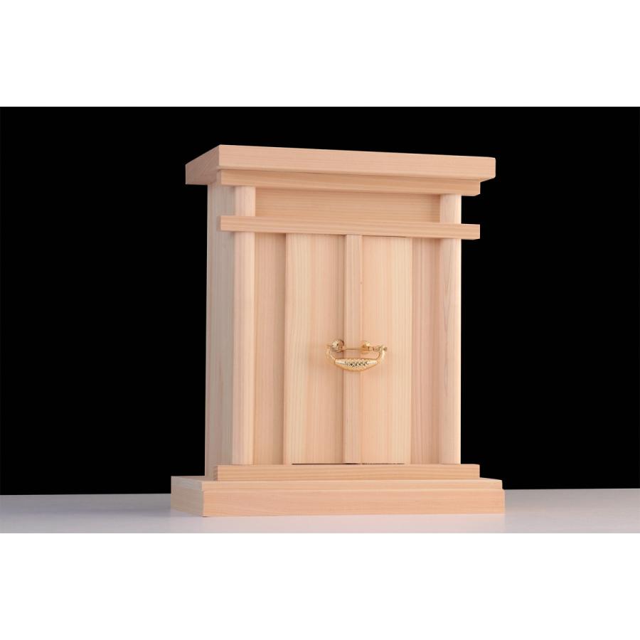 もー仔　神棚 祖霊舎 仏具 2分割 神徒壇 神具 木製 祖霊舎(神徒壇) 上置型23号(内欄間) 神具セット付き-滝田商店