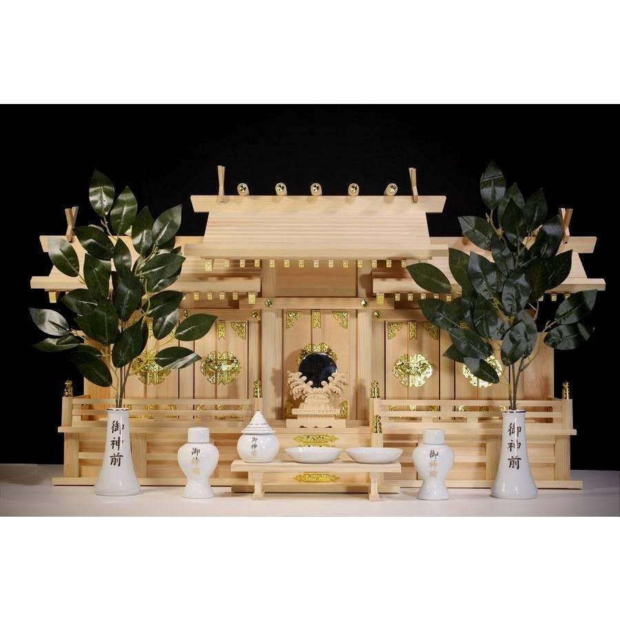 神棚 神具 仏具 やまこう 五社□屋根違 大 屋根幅 84cm□東濃桧 神棚 神具 仏具 やまこう 五社□屋根違 大 屋根幅 84cm□東濃桧