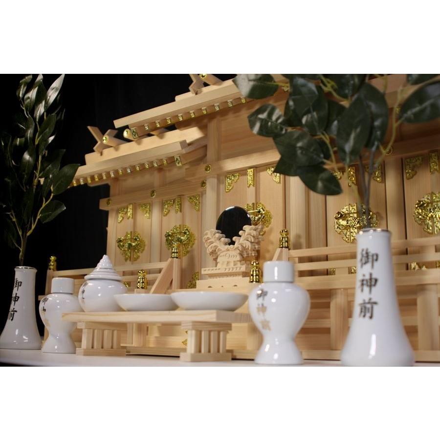 神棚 神具 仏具 やまこう 五社□屋根違 大 屋根幅 84cm□東濃桧 神棚 神具 仏具 やまこう 五社□屋根違 大 屋根幅 84cm□東濃桧